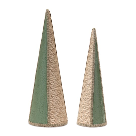 Woven Bamboo Cone Pine Tree Set